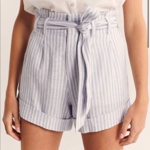 Abercrombie Linen-Blend Belted Shorts